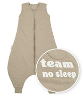 Meyco Baby Winter Sleep Overall Jumper Slub/team No Sleep - Taupe/offwhite - 92cm - Mari Kali Stores Cyprus